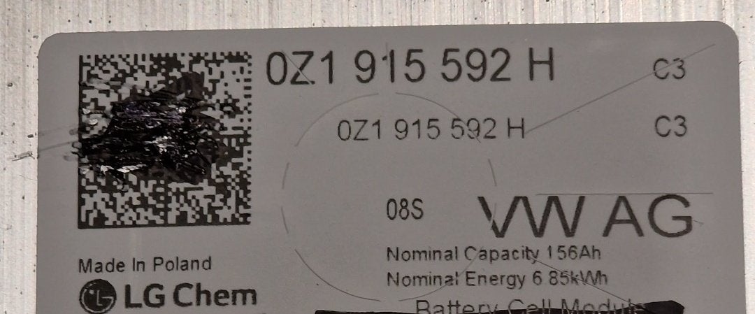 LG Battery Cell Battery Module 48V, 6.85kW / h, 156 Ah VW ID3 ID4